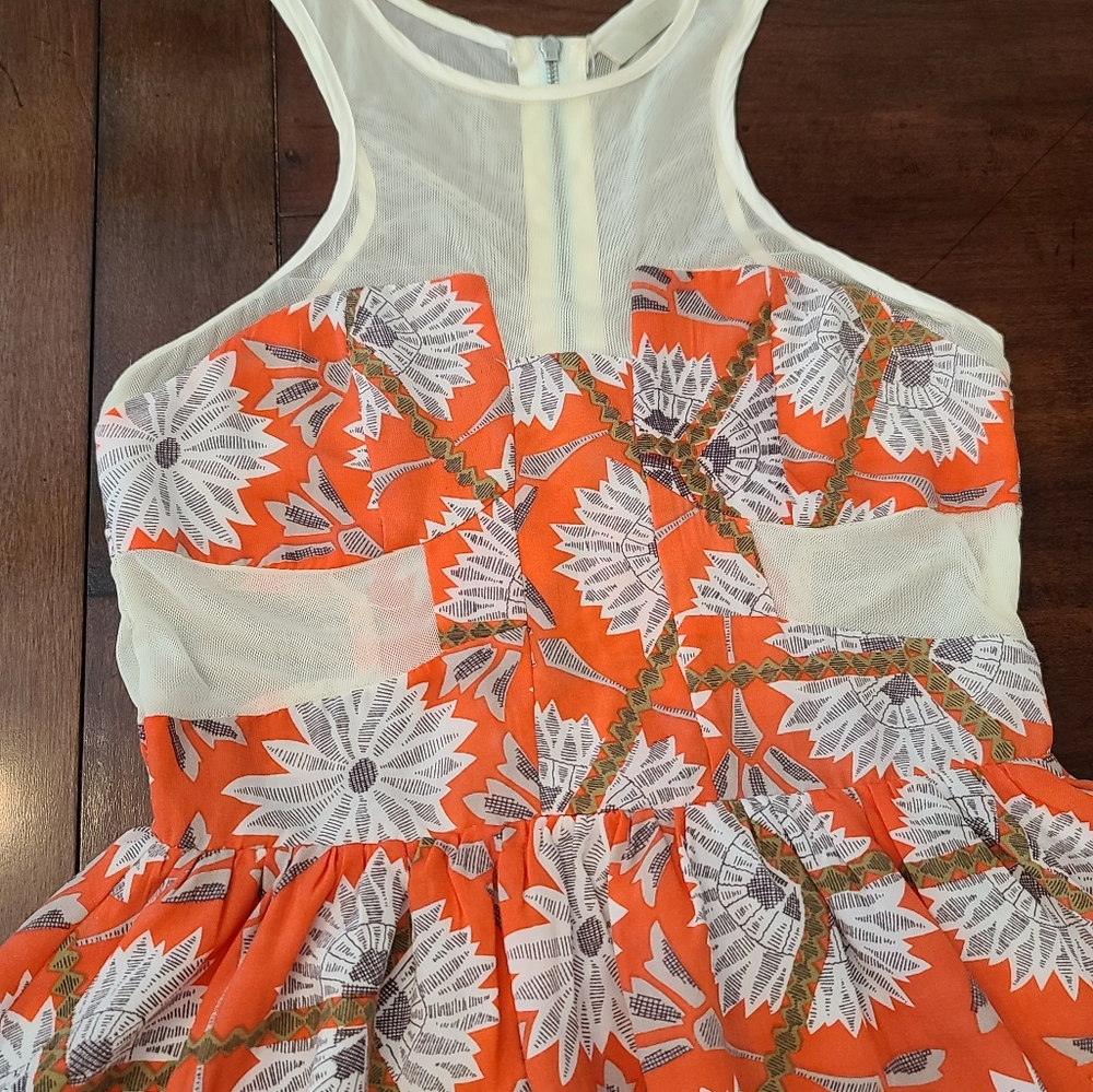 Millau Dress with Mesh Panels Size XS Lined Skirt
